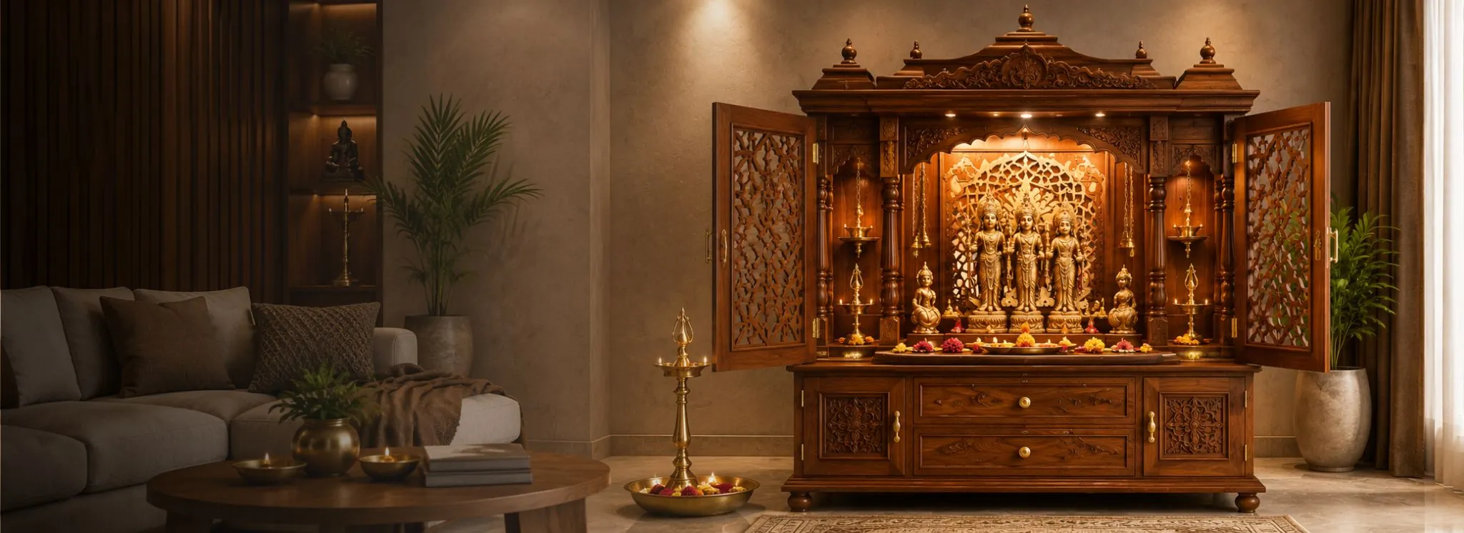 Premium Wooden Devghar for Every Home